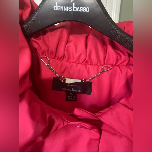 Dennis Basso Red Trench Coat Classic Water-Resistant - Picture 4 of 4